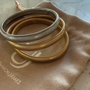 UNCOMMON JAMES Cleo Bracelet (Set of 3) Mixed Metal Gold / Silver NEW